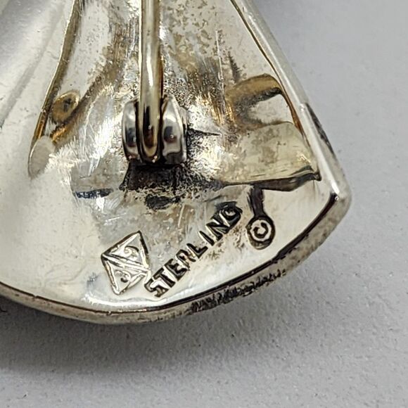 Vintage Judith Jack Art Deco Style Large Black Onyx & Marcasites Sterling Silver - Picture 4 of 10